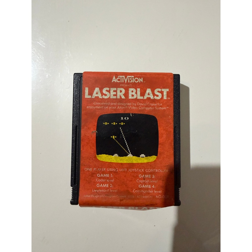 Activision Laser Blast Atari‎ 2600 Video Game Cartridge AG-008 1981 David Crane